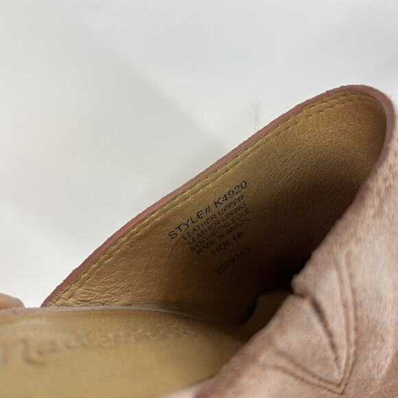 Madewell The Harper Mule 5.5 Pink Old Rose Suede Leather Heel Shoe Slip On Flaw - Picture 10 of 10